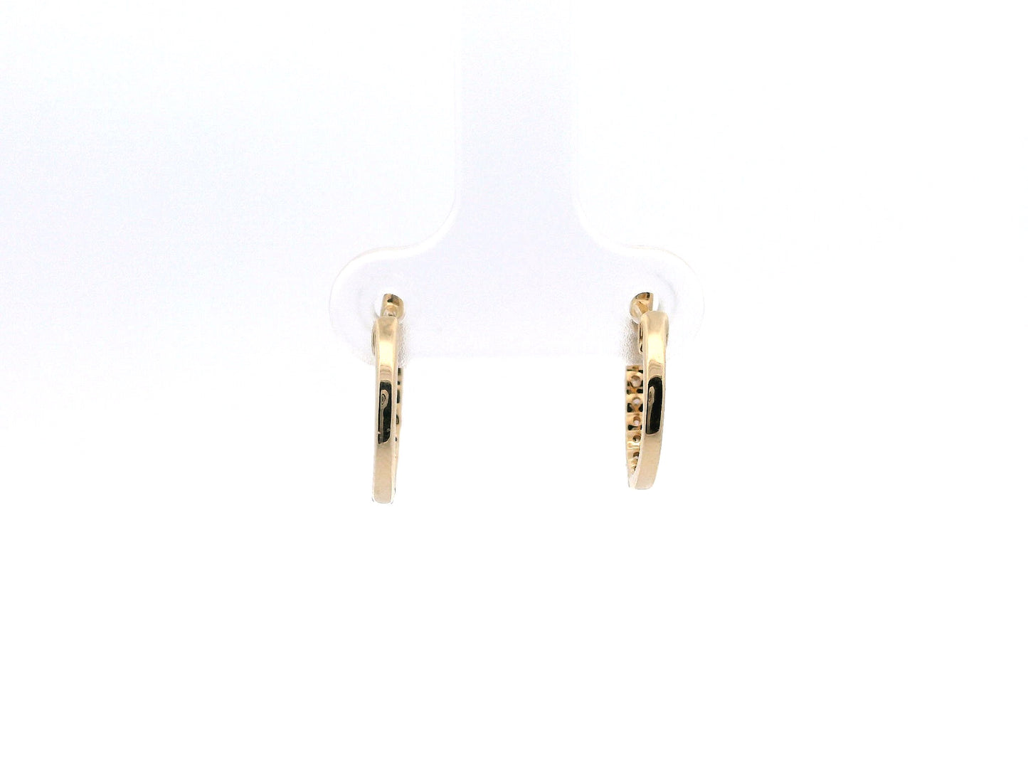 14K Diamond Huggie Hoop Earrings