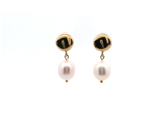 14K & Pearl Dangle Earrings